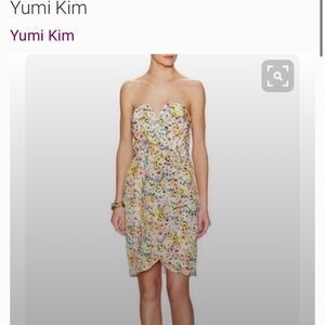 Date Night silk strapless wrap dress by Yumi Kim size L